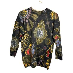 Vintage Pierre Cardin Rabbit Hair Luxury AOP Sweater Small 18x27
